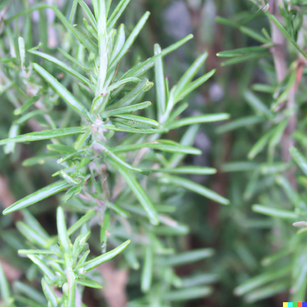 Rosemary plant green stems