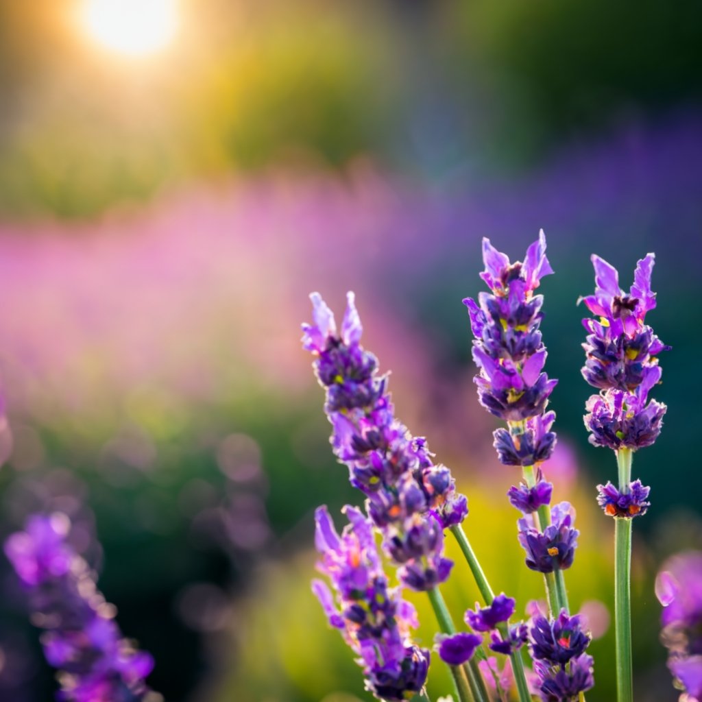 sun shining on growing lavender after having Lavender Growing Problems